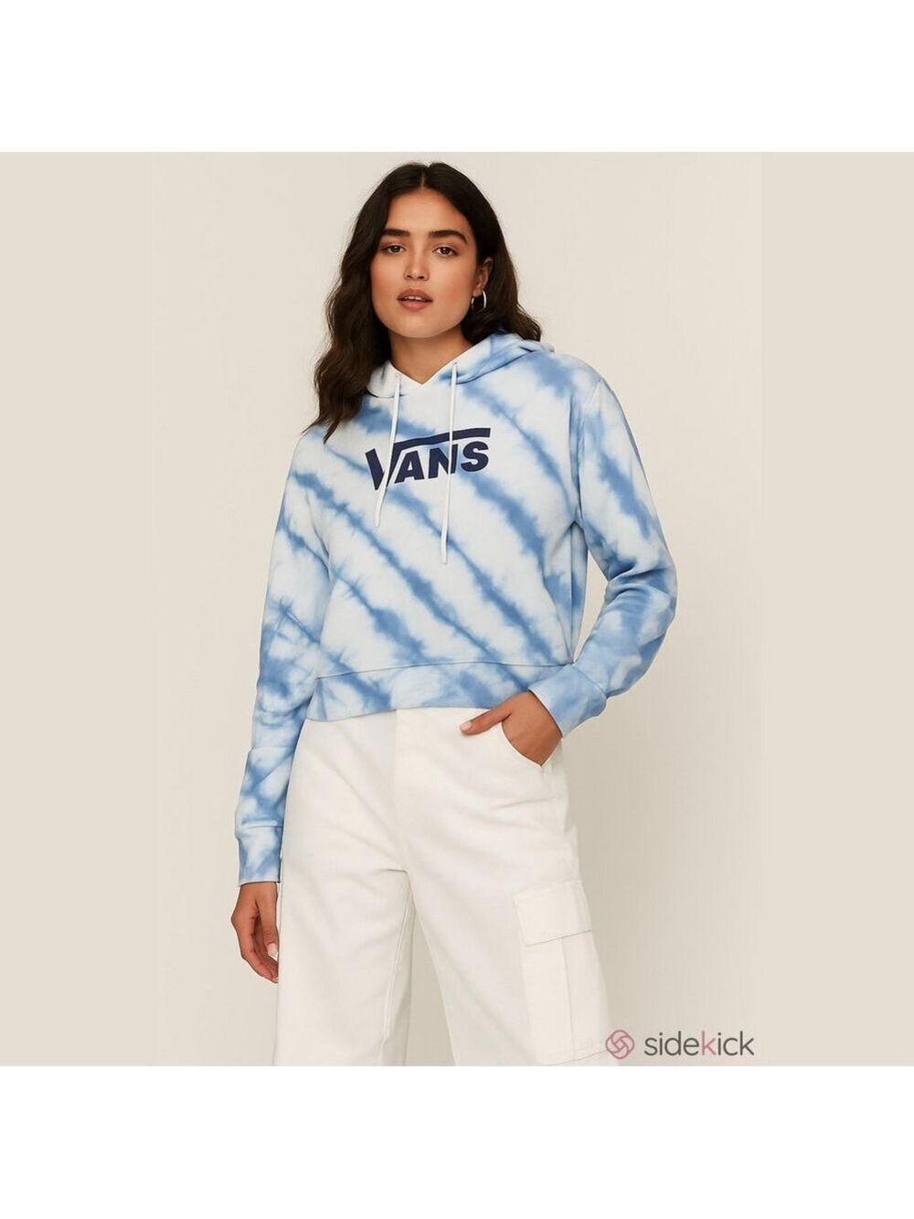 Vans Navy and White Tie-Dye Hooded Sweatshirt, Size Medium